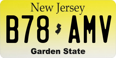 NJ license plate B78AMV
