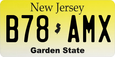 NJ license plate B78AMX