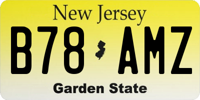 NJ license plate B78AMZ