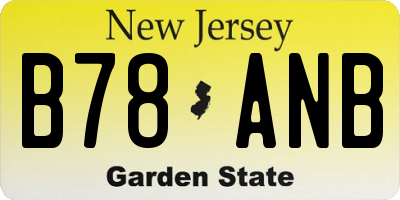 NJ license plate B78ANB