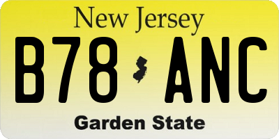 NJ license plate B78ANC
