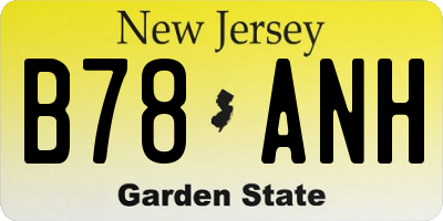 NJ license plate B78ANH