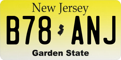 NJ license plate B78ANJ