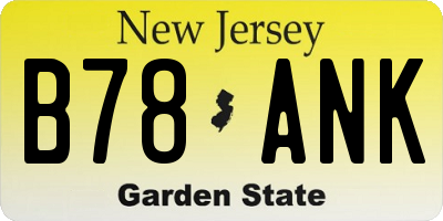 NJ license plate B78ANK