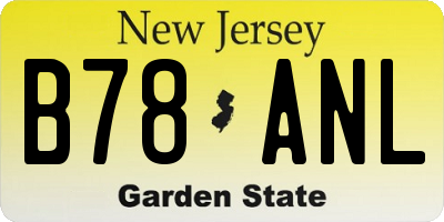 NJ license plate B78ANL