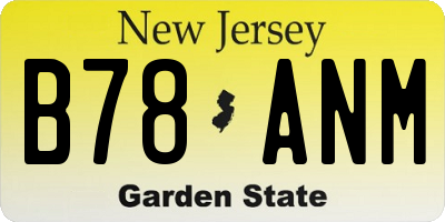 NJ license plate B78ANM