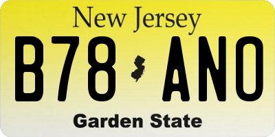 NJ license plate B78ANO