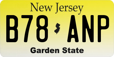 NJ license plate B78ANP