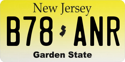 NJ license plate B78ANR