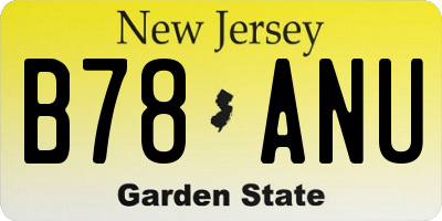 NJ license plate B78ANU