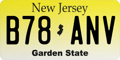 NJ license plate B78ANV