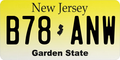NJ license plate B78ANW