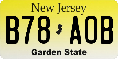 NJ license plate B78AOB