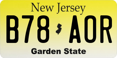 NJ license plate B78AOR