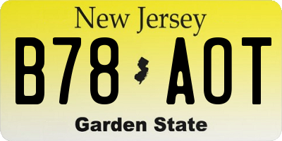 NJ license plate B78AOT