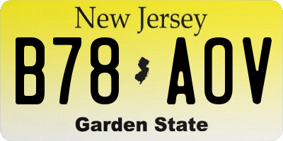 NJ license plate B78AOV