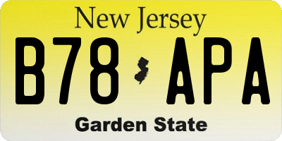 NJ license plate B78APA