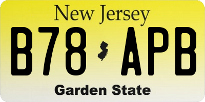 NJ license plate B78APB