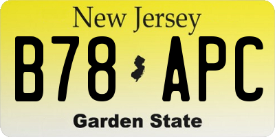 NJ license plate B78APC