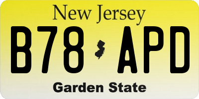 NJ license plate B78APD