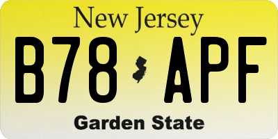 NJ license plate B78APF