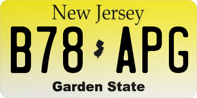 NJ license plate B78APG