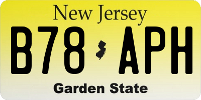 NJ license plate B78APH