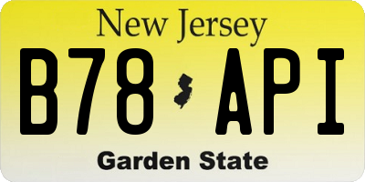 NJ license plate B78API