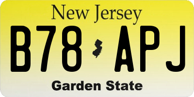 NJ license plate B78APJ