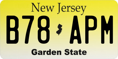 NJ license plate B78APM