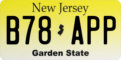 NJ license plate B78APP