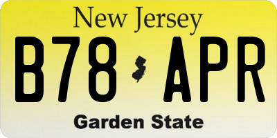 NJ license plate B78APR