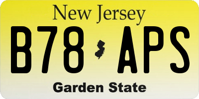 NJ license plate B78APS