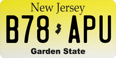 NJ license plate B78APU