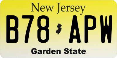 NJ license plate B78APW