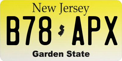 NJ license plate B78APX
