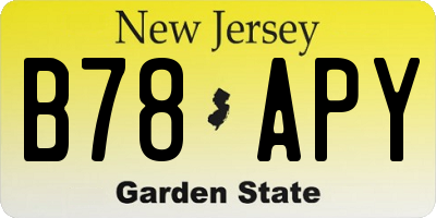NJ license plate B78APY
