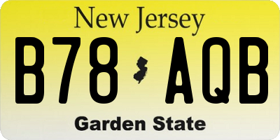NJ license plate B78AQB