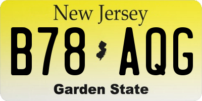 NJ license plate B78AQG