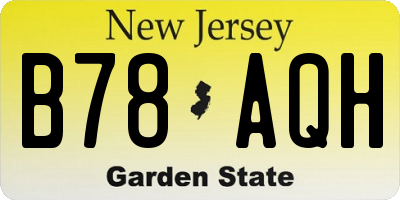 NJ license plate B78AQH