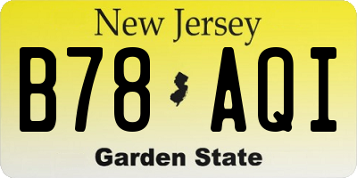 NJ license plate B78AQI