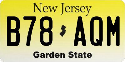 NJ license plate B78AQM