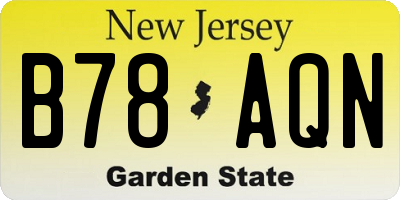 NJ license plate B78AQN