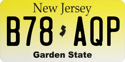 NJ license plate B78AQP