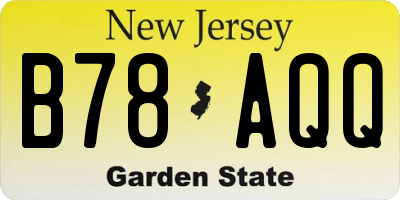 NJ license plate B78AQQ