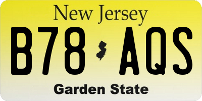 NJ license plate B78AQS