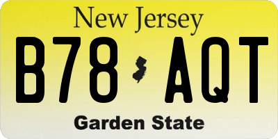 NJ license plate B78AQT