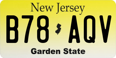 NJ license plate B78AQV