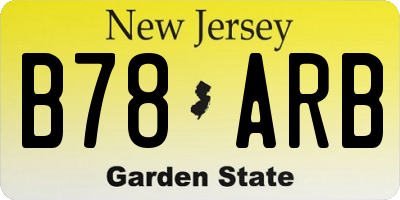 NJ license plate B78ARB