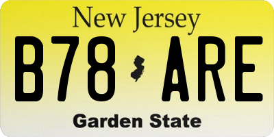 NJ license plate B78ARE